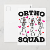 Ortho Squad Tanzen Skelett Valentine Postkarte (Vorne/Hinten)