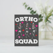 Ortho Squad Tanzen Skelett Valentine Postkarte (Stehend Vorderseite)