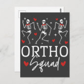 Ortho Squad Tanzen Skelett Valentine Postkarte (Vorne/Hinten)