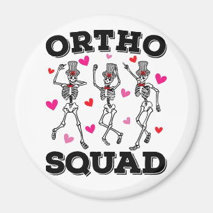 Ortho Squad tanzt Skelett Valentinzirkel Magnet