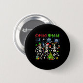 Ortho Squad Xmas Three Santa Reindeer Elf Röntgen Button (Vorne & Hinten)