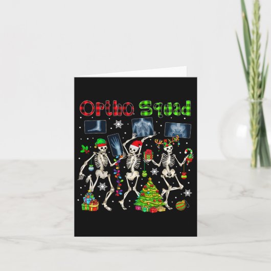 Ortho Squad Xmas Three Santa Reindeer Elf Röntgen Karte (Vorderseite)
