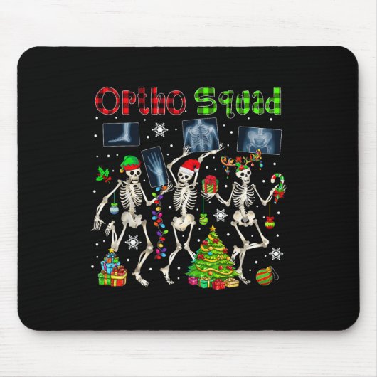 Ortho Squad Xmas Three Santa Reindeer Elf Röntgen Mousepad (Vorne)