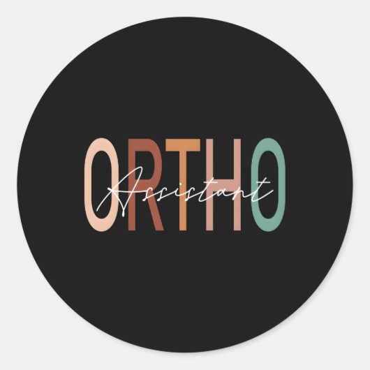 Orthodontic Ortho Assistant Boho Orthodontist Runder Aufkleber (Vorderseite)