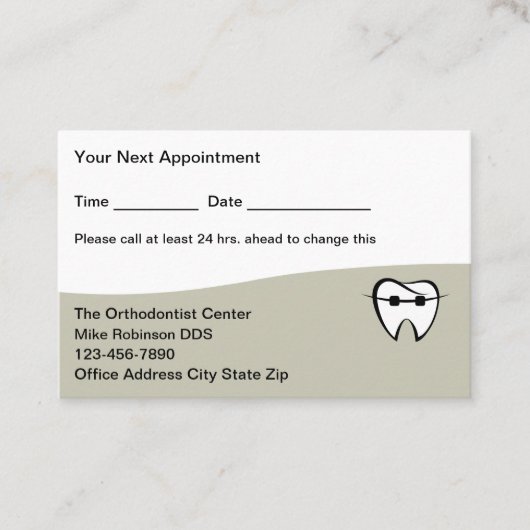 Orthodontist Appointment Business Cards  Terminkarte (Vorderseite)