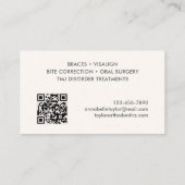 Orthodontist Braces Visitenkarte (Rückseite)