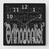 Orthodontist Extraordinaire Quadratische Wanduhr (Vorderseite)