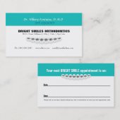 Orthodontist-Visitenkarte mit Verabredungs-Karte Terminkarte (Vorne/Hinten)