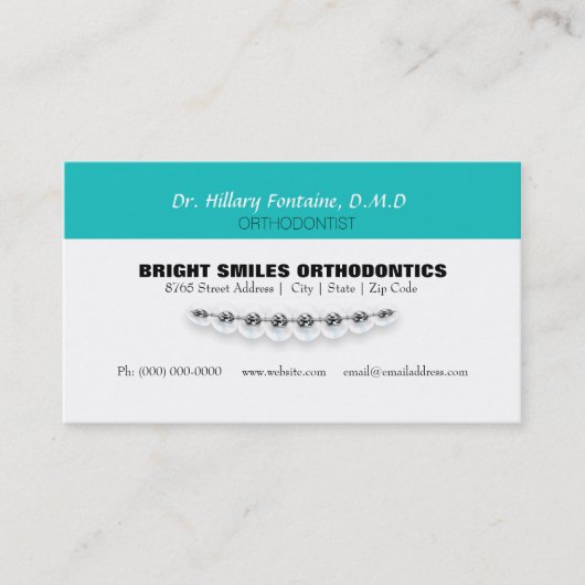 Orthodontist-Visitenkarte mit Verabredungs-Karte Terminkarte (Vorderseite)