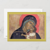 Orthodox-Bild von Madonna und Kind Postkarte (Vorne/Hinten)
