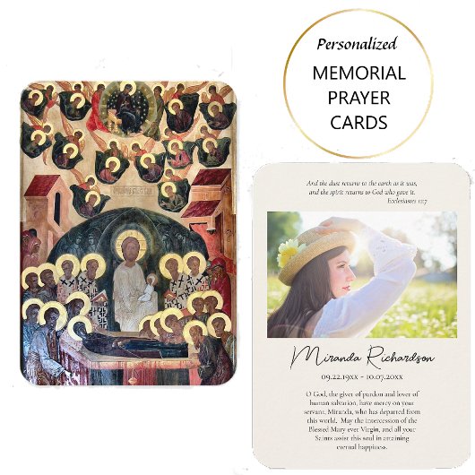 Orthodox Christian Funeral / Memorial Prayer Card  Platzkarte
