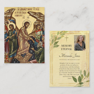 Orthodox-christliche elegante Gebetskarte mit Blät Platzkarte