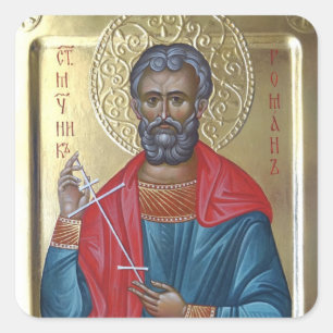 Orthodox christliche Ikone des heiligen Märtyrers Quadratischer Aufkleber