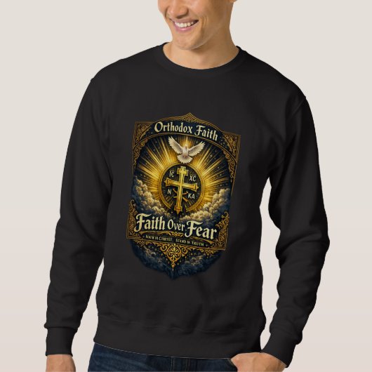 Orthodox Glaubenskreuz Sweatshirt (Vorderseite)