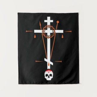 Orthodox Golgotha Kenosis Cross Wandteppich