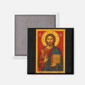 Orthodox Icon Of Jesus Christ Pantocrator  Magnet (Vorderseite/Rückseite)