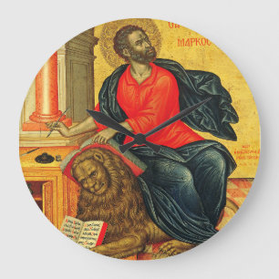 orthodox Ikone des heiligen Markus des Evangeliste Große Wanduhr