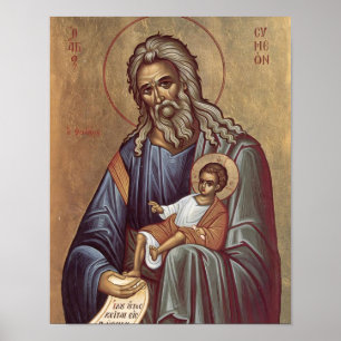 Orthodox Ikone St. Simeon der Gott-Empfänger Druck Poster