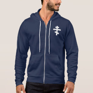 Orthodox-Kreuz-Christen-Reißverschluss-Hoodie Hoodie