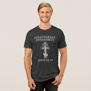 Orthodox Kreuz Jesus kühne Glaube Tri-Blend Shirt