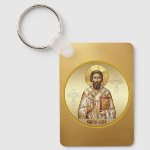 Orthodox-Sankt-Sava-Ikonen-T-Shirt Schlüsselanhänger