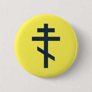 Orthodoxe achtspitzige Kreuz heilige Andachtskunst Button