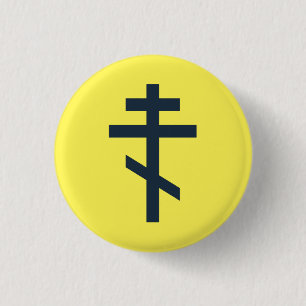 Orthodoxe achtspitzige Kreuz heilige Andachtskunst Button