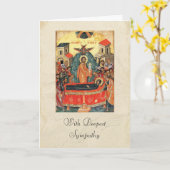 Orthodoxe Christlich Icon Beerdigung Beileid Karte (Gelbe Blume)