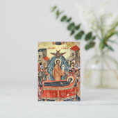 Orthodoxe Christliche Elegante Blätter Gebetskarte Platzkarte (Stehend Vorderseite)