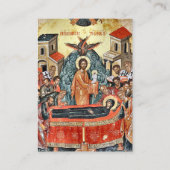 Orthodoxe Christliche Elegante Blätter Gebetskarte Platzkarte (Vorderseite)