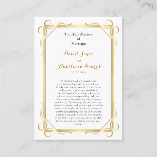 Orthodoxe Christliche Hochzeitskarte Platzkarte (Vorderseite)