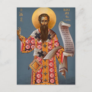 Orthodoxe christliche Ikone des hl. Basilius des G Postkarte