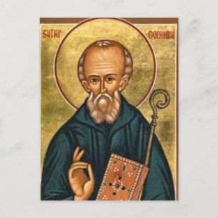 Orthodoxe christliche Ikone des hl. Columba von Io Postkarte
