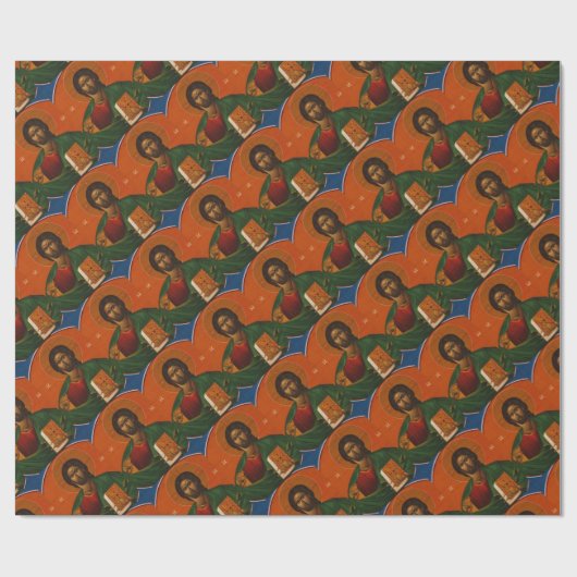 Orthodoxe christliche Ikone Jesuss Christus Geschenkpapier (Flach)