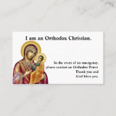 Orthodoxe Christliche *katholische Notfallkarte Visitenkarte (Vorderseite)