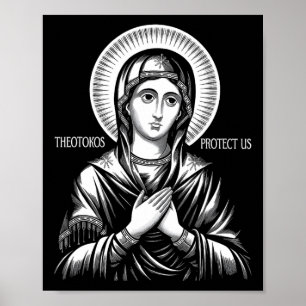 Orthodoxe Christliche Maria Theotokos schützen uns Poster