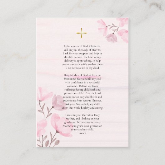 Orthodoxe Christliche Schwangerschaftsbewerbungska Platzkarte (Vorderseite)