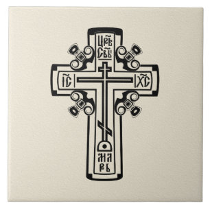 Orthodoxe Christliches Kreuz Fliese