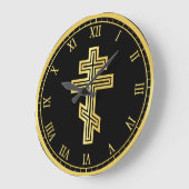 Orthodoxe Christliches Kreuz Große Wanduhr (Winkel)