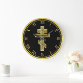 Orthodoxe Christliches Kreuz Große Wanduhr (Zuhause)