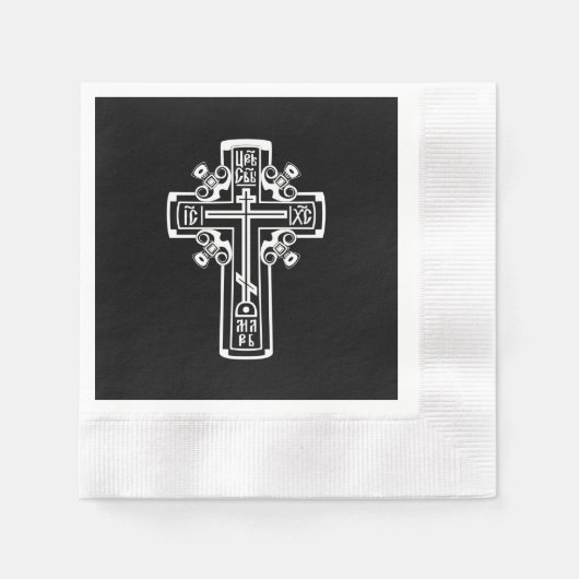 Orthodoxe Christliches Kreuz Serviette (Vorderseite)