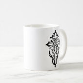 Orthodoxe Christliches Verziertes Kreuz 11oz Kaffeetasse (VorderseiteRechts)