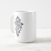 Orthodoxe Christliches Verziertes Kreuz 15oz. Kaffeetasse (Vorderseite Links)