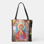 Orthodoxe Glasmutter Maria, Jesus Tasche (Rückseite)