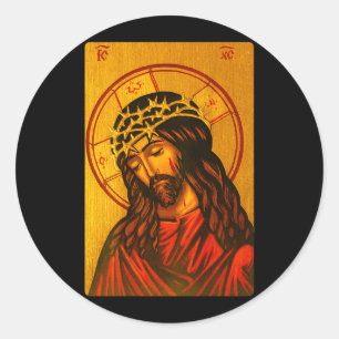 Orthodoxe Ikone Christi des Bräutigams Runder Aufkleber