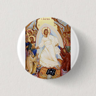 Orthodoxe Ikone der Anastasis Auferstehung Button