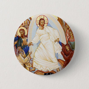 Orthodoxe Ikone der Anastasis Auferstehung Button