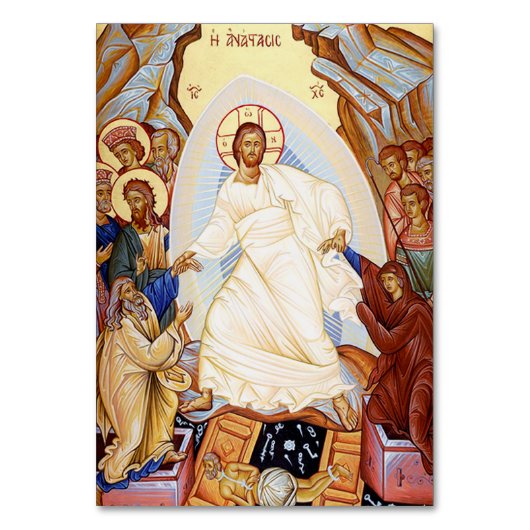 Orthodoxe Ikone der Anastasis Auferstehung Tischnummer (Vorderseite)