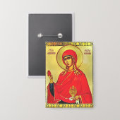 Orthodoxe Ikone der heiligen Maria Magdalena Button (Vorderseite/Rückseite)