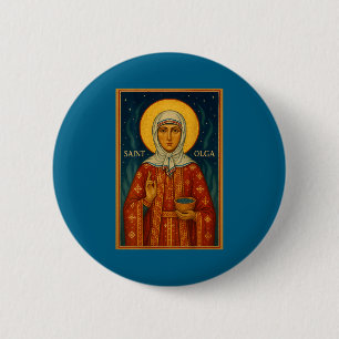 Orthodoxe Ikone der Heiligen Olga von Alaska  Button